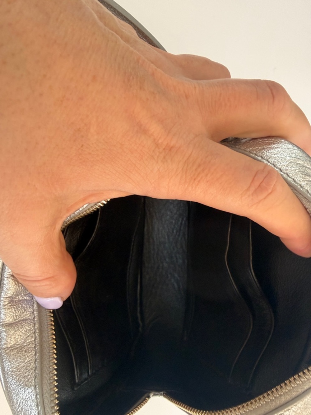 Saint Laurent Metallic Silver Camera Crossbody with Fringe Zipper Pull - Picture 7 of 12